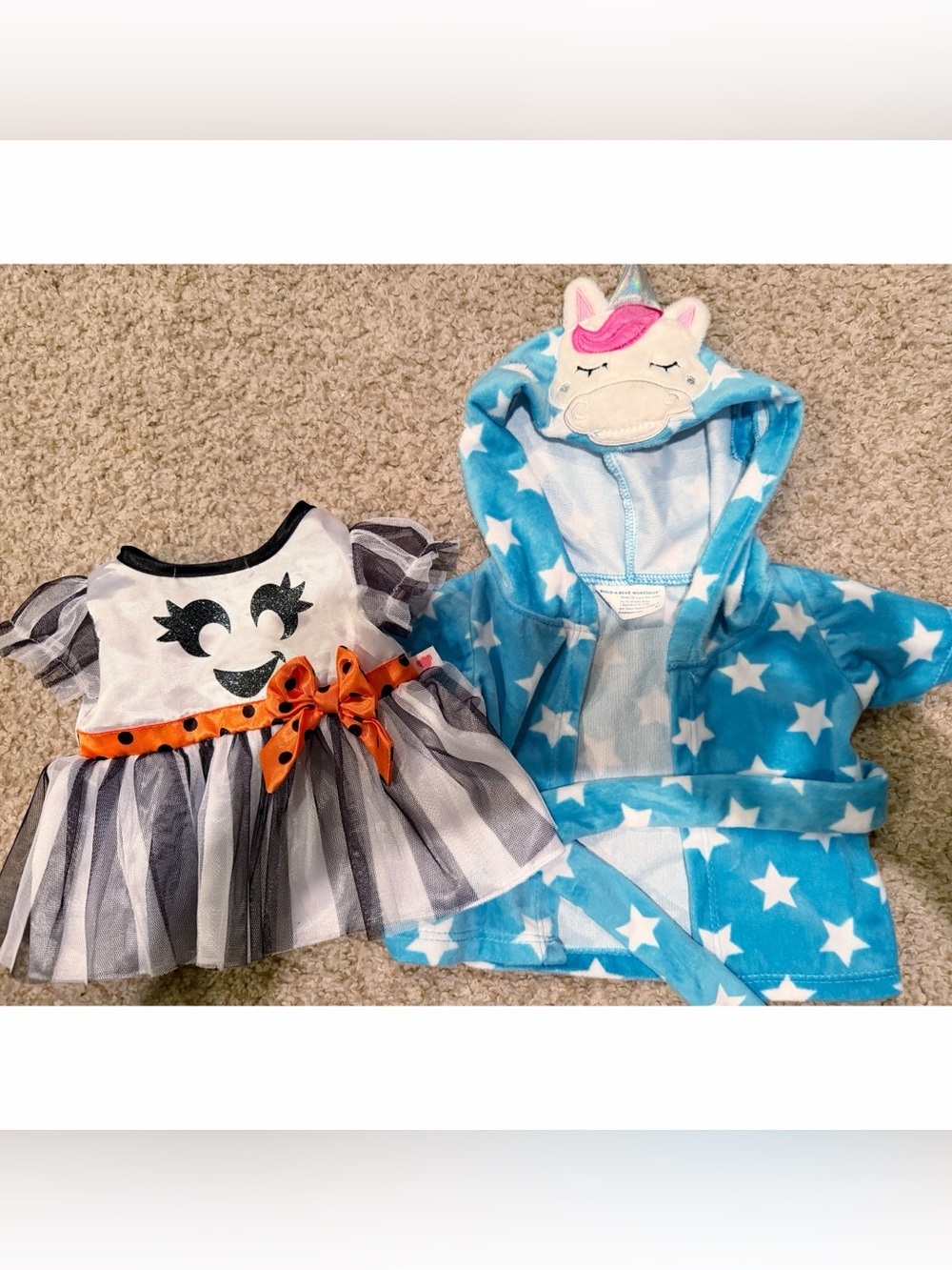 Build a bear Blue Star Unicorn Hooded Robe and Halloween dress